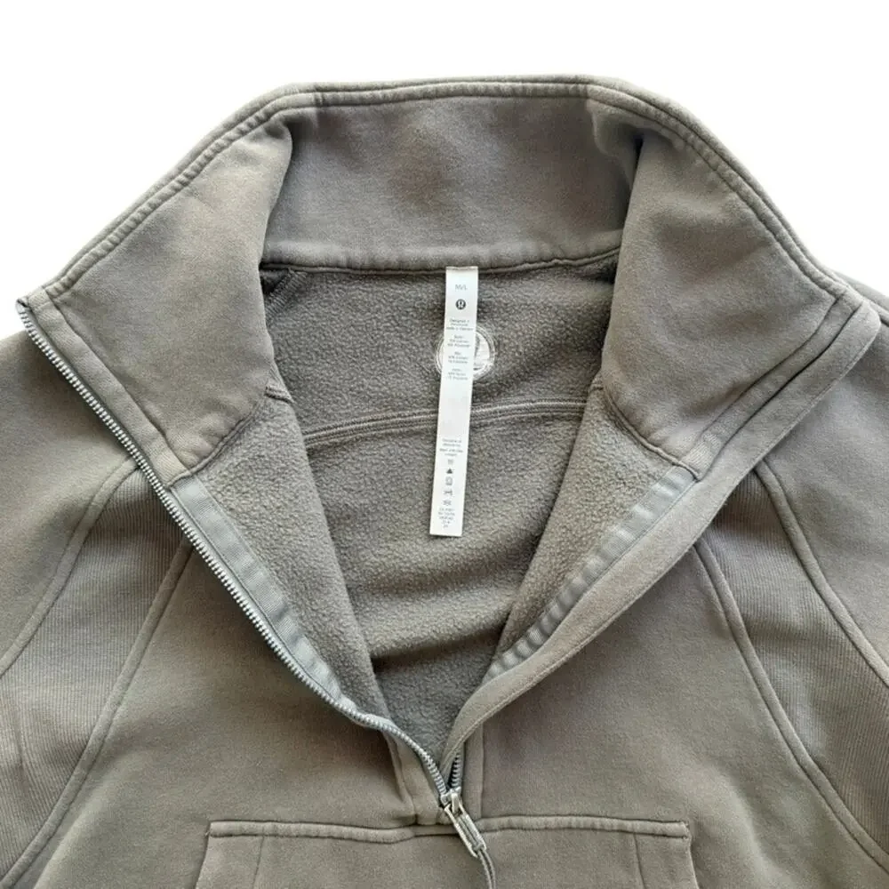 Lululemon Scuba Oversized Funnel Neck Sweatshirt Rover Tan Beige Size M/L Fleece